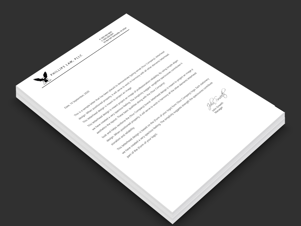 Stationery Design by LAXMI DESIGNHUB for Phillips Law, PLLC | Design #22346840