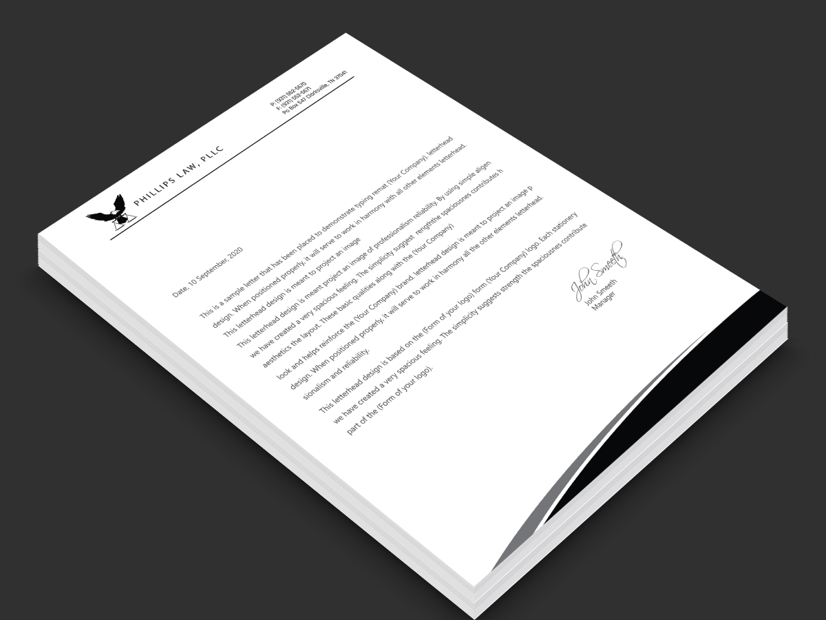 Diseño de Papelería por LAXMI DESIGNHUB para Phillips Law, PLLC | Diseño #22346841