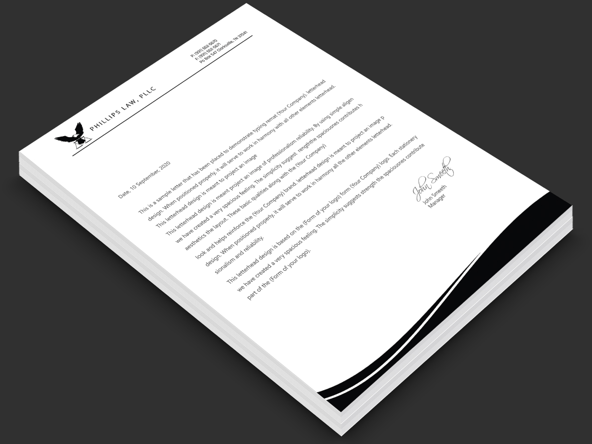 Stationery Design by LAXMI DESIGNHUB for Phillips Law, PLLC | Design #22346842