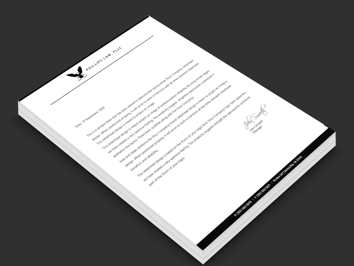 Stationery Design by LAXMI DESIGNHUB for Phillips Law, PLLC | Design #22346844