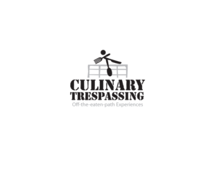 "Culinary Trespassing" with a tagline of "Off-the-eaten-path Experiences" | Logo Design by Buck Tornado