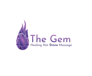 The Gem (and on a different line) Healing Hot Stone Massage; (if you could emphasize or line up Gem and Stone somehow so they can form the word gemstone, that would be awesome) | Logo Design by design.bb