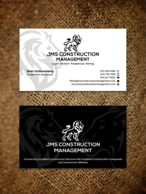 JMS Construction Management  -Business card design request- Lioness black and white shema ONLY - No  | Diseño de Tarjeta de Presentación por Sandaruwan