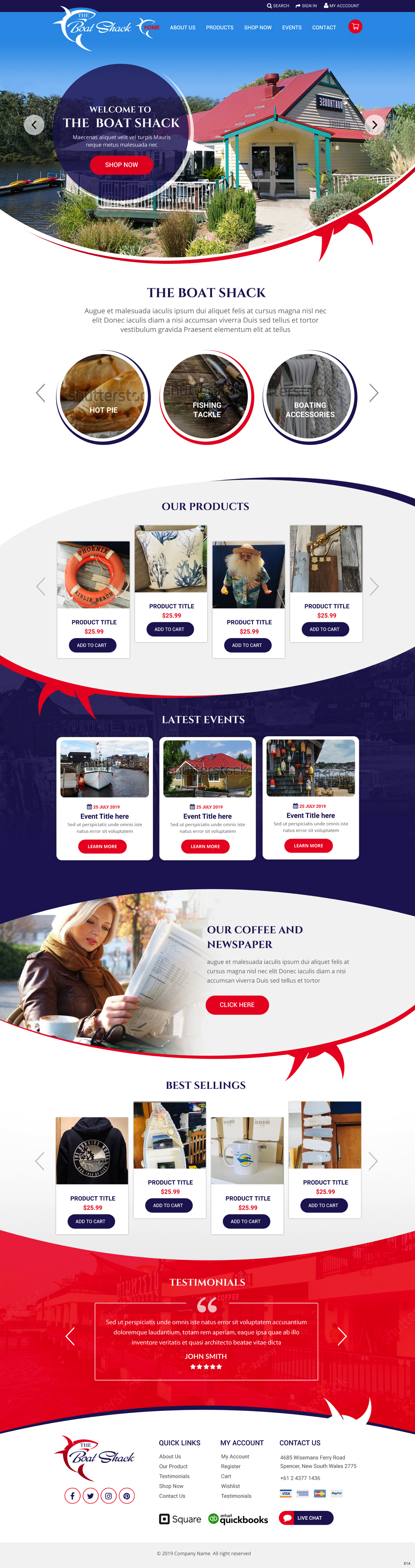 Web Design by pb for Hawkesbury River Charter | Design #22354970