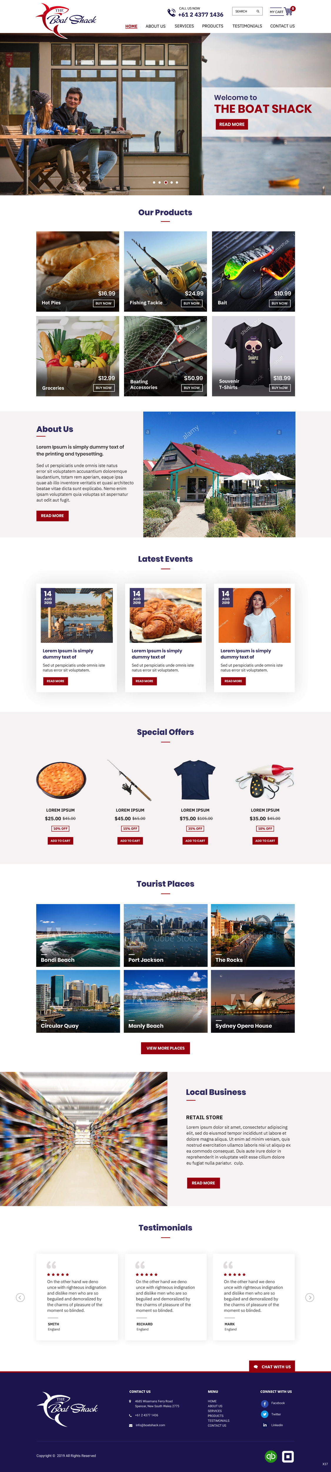 Web Design by pb for Hawkesbury River Charter | Design #22354973