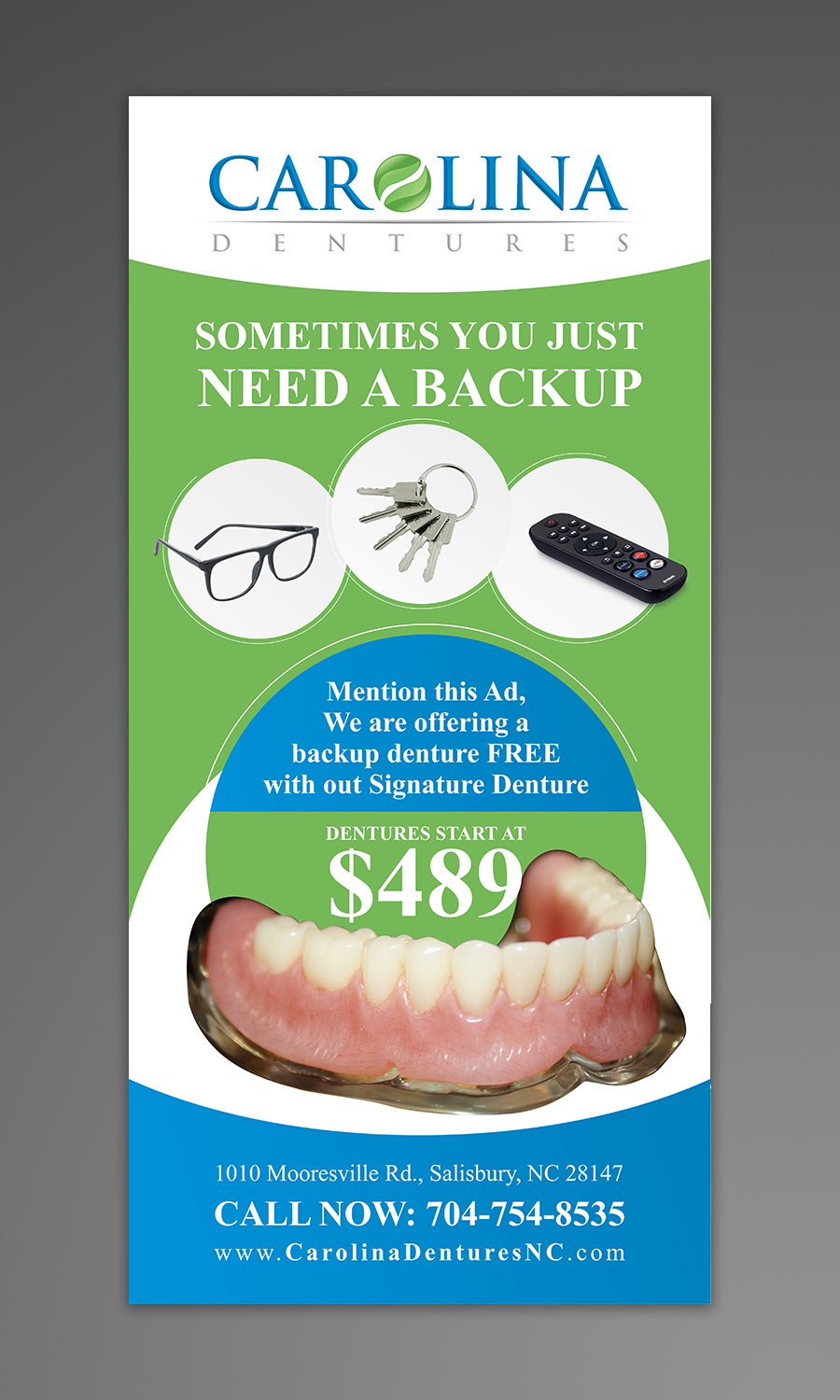 Graphic Design by OwnDesign for Carolina Dentures | Design #22365119