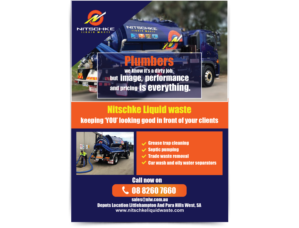 Nitschke Liquid waste flyer | Werbe-Design von Pixper