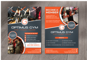 promotional flyer for Optimus Gym  | Flyer Design by alex989