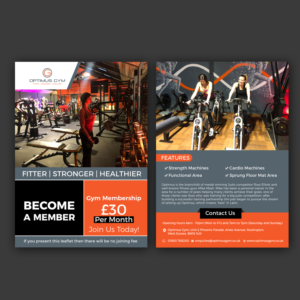 promotional flyer for Optimus Gym  | Flyer-Design von Schöpfer