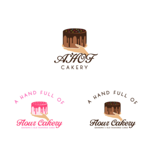 A Handful of Flour Cakery | Logo Design by Amethystica