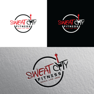 SWEAT CITY FITNESS  and in smaller font GOALS - LIVE - HERE | Logo-Design von Rii