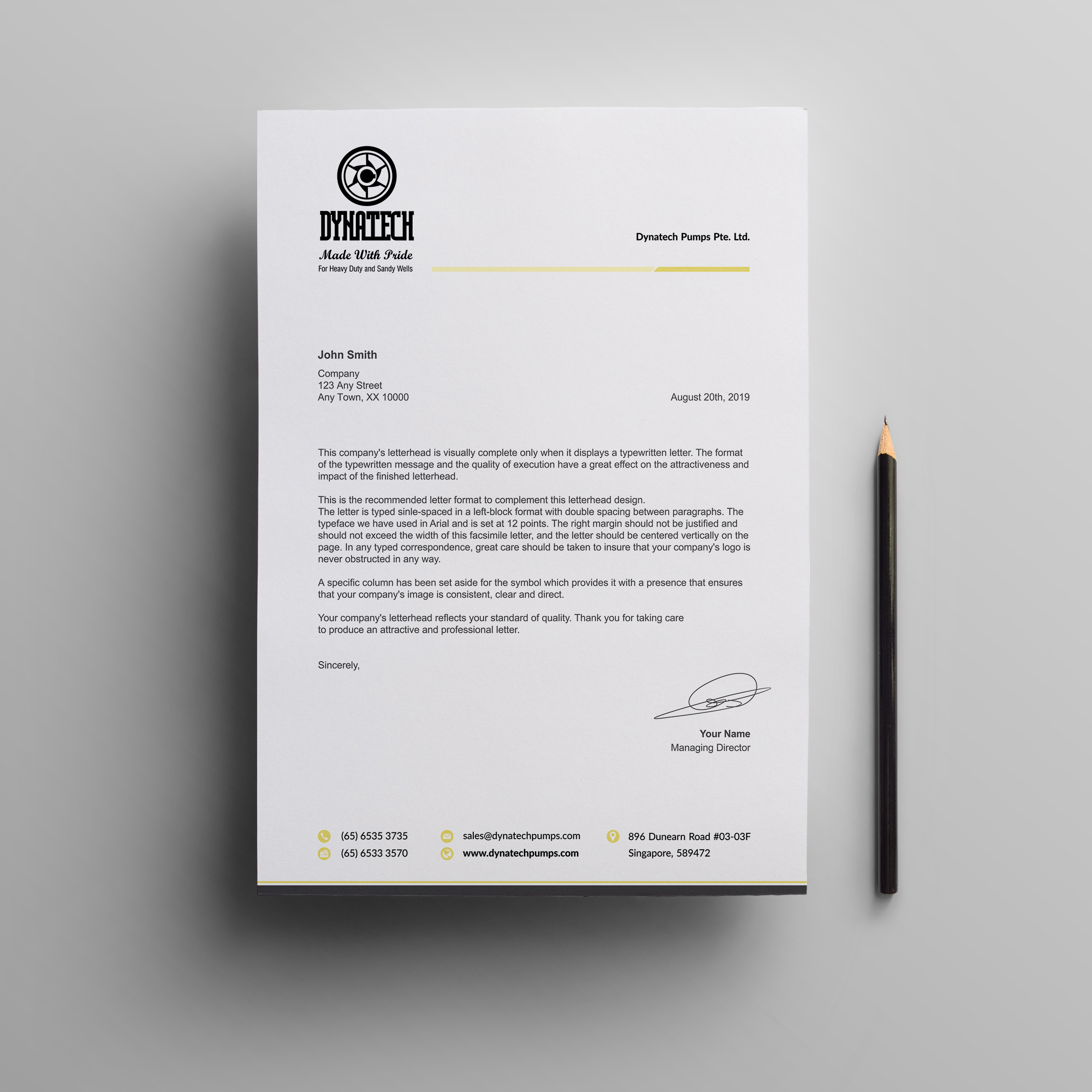 Diseño de Papelería por Zeph Design para Dynatech Pumps | Diseño #22391914