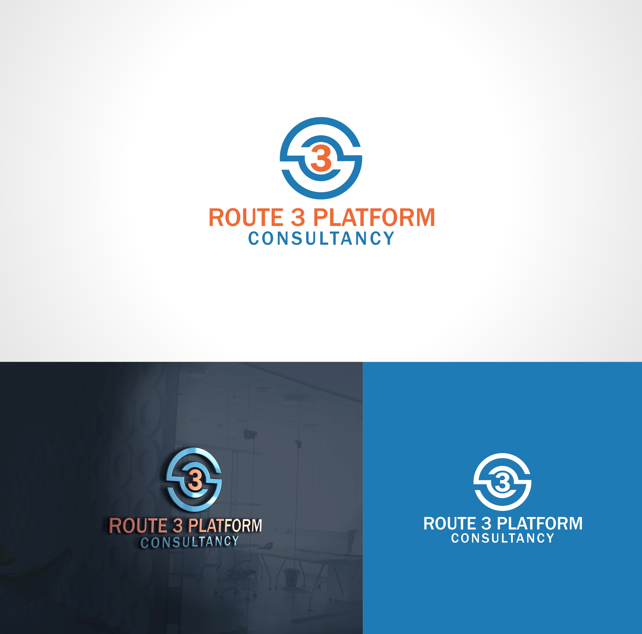 Logo Design by Joenet Jayawarna for Route 3 Platform Consultancy | Design #22420524