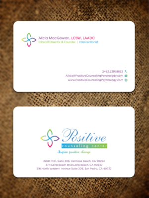 Positive Counseling Center Business card | Diseño de Tarjeta de Presentación por Sandaruwan