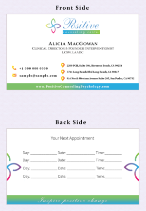 Visitenkarten-Design von Dream Canvas für Recovery NOW Licensed Clinical Social Worker, Inc. | Design #22379547