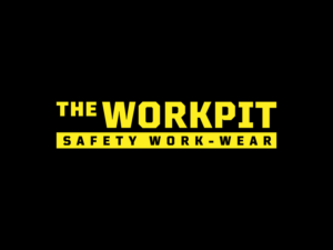 The WorkPit    (as the main logo) then underneath in smaller text the words:Safety Work-Wear  | Logo Design by kaatem