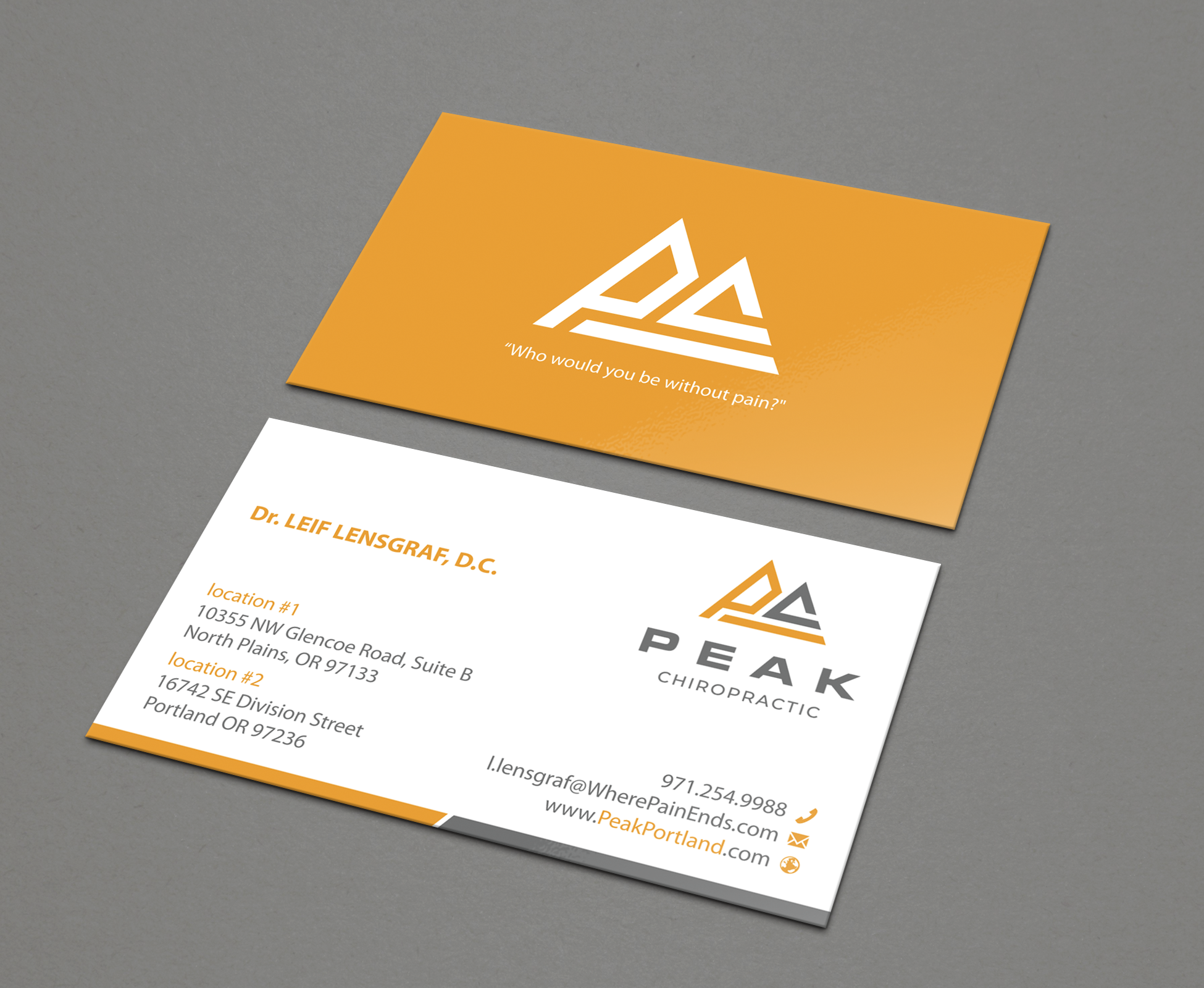 Diseño de Tarjeta de Presentación por teddie80 para Peak Chiropractic | Diseño #22443886