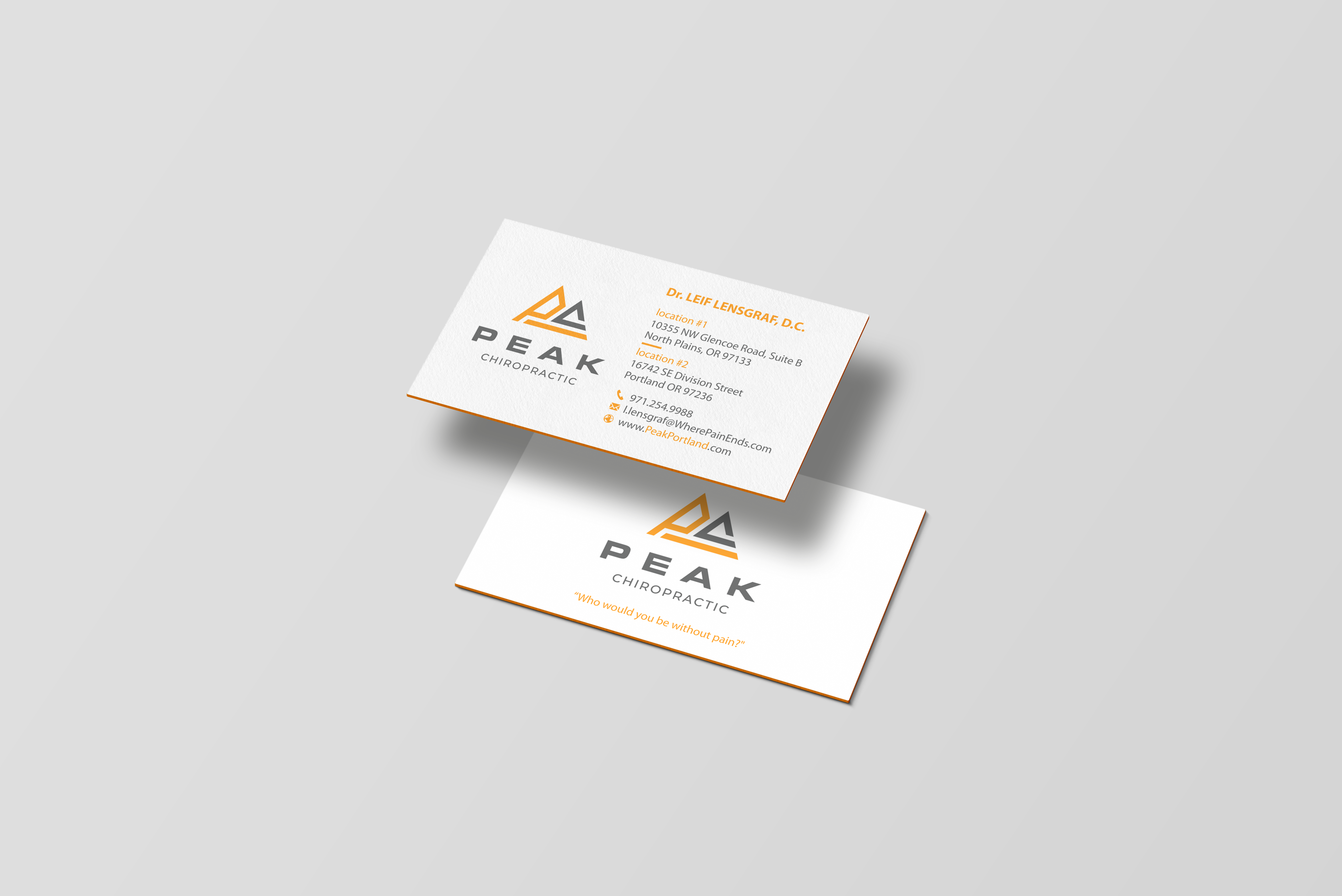 Diseño de Tarjeta de Presentación por teddie80 para Peak Chiropractic | Diseño #22535852