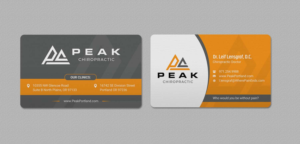 Business Card Design by INDIAN_Ashok for Peak Chiropractic | Design: #22394704
