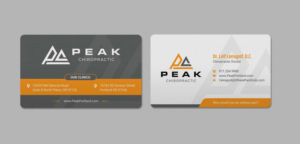 Business Card Design by INDIAN_Ashok for Peak Chiropractic | Design: #22394705