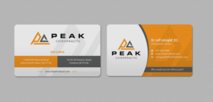 Business Card Design by INDIAN_Ashok for Peak Chiropractic | Design: #22394720