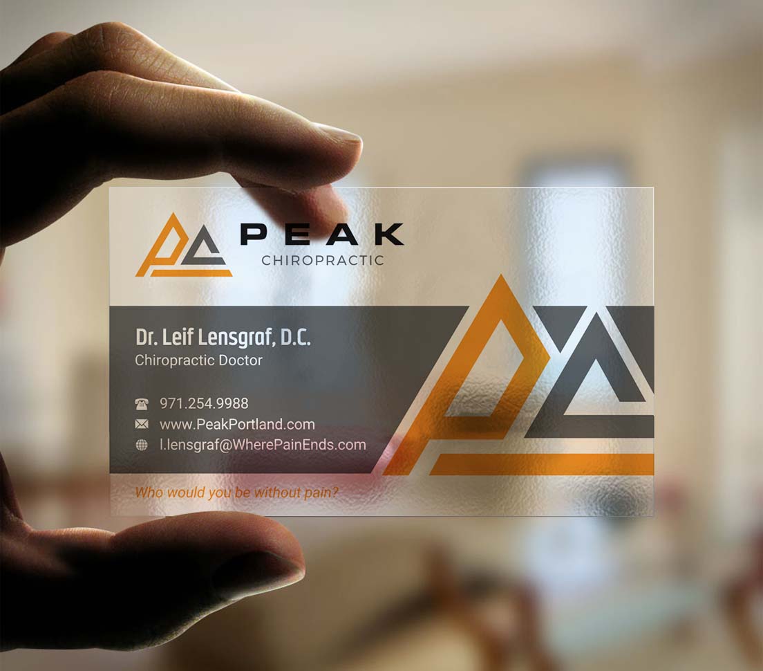 Business Card Design by INDIAN_Ashok for Peak Chiropractic | Design #22394723