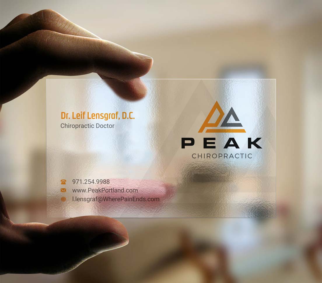 Business Card Design by INDIAN_Ashok for Peak Chiropractic | Design #22394727