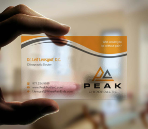 Business Card Design by INDIAN_Ashok for Peak Chiropractic | Design: #22394728