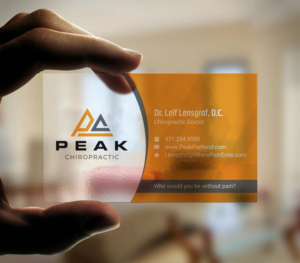 Business Card Design by INDIAN_Ashok for Peak Chiropractic | Design: #22394733