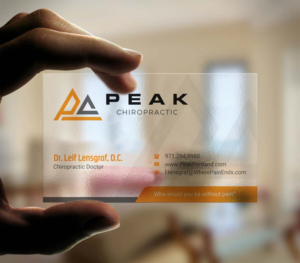 Business Card Design by INDIAN_Ashok for Peak Chiropractic | Design: #22394735