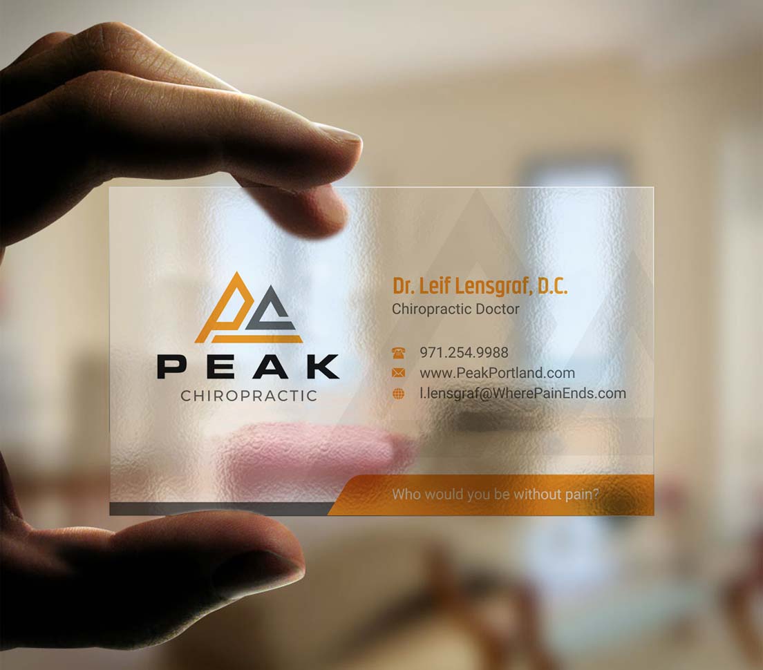Business Card Design by INDIAN_Ashok for Peak Chiropractic | Design #22394737