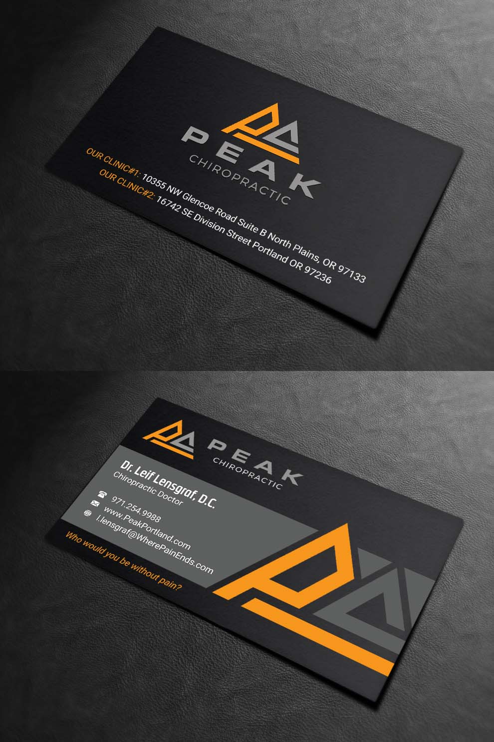Business Card Design by INDIAN_Ashok for Peak Chiropractic | Design #22395655