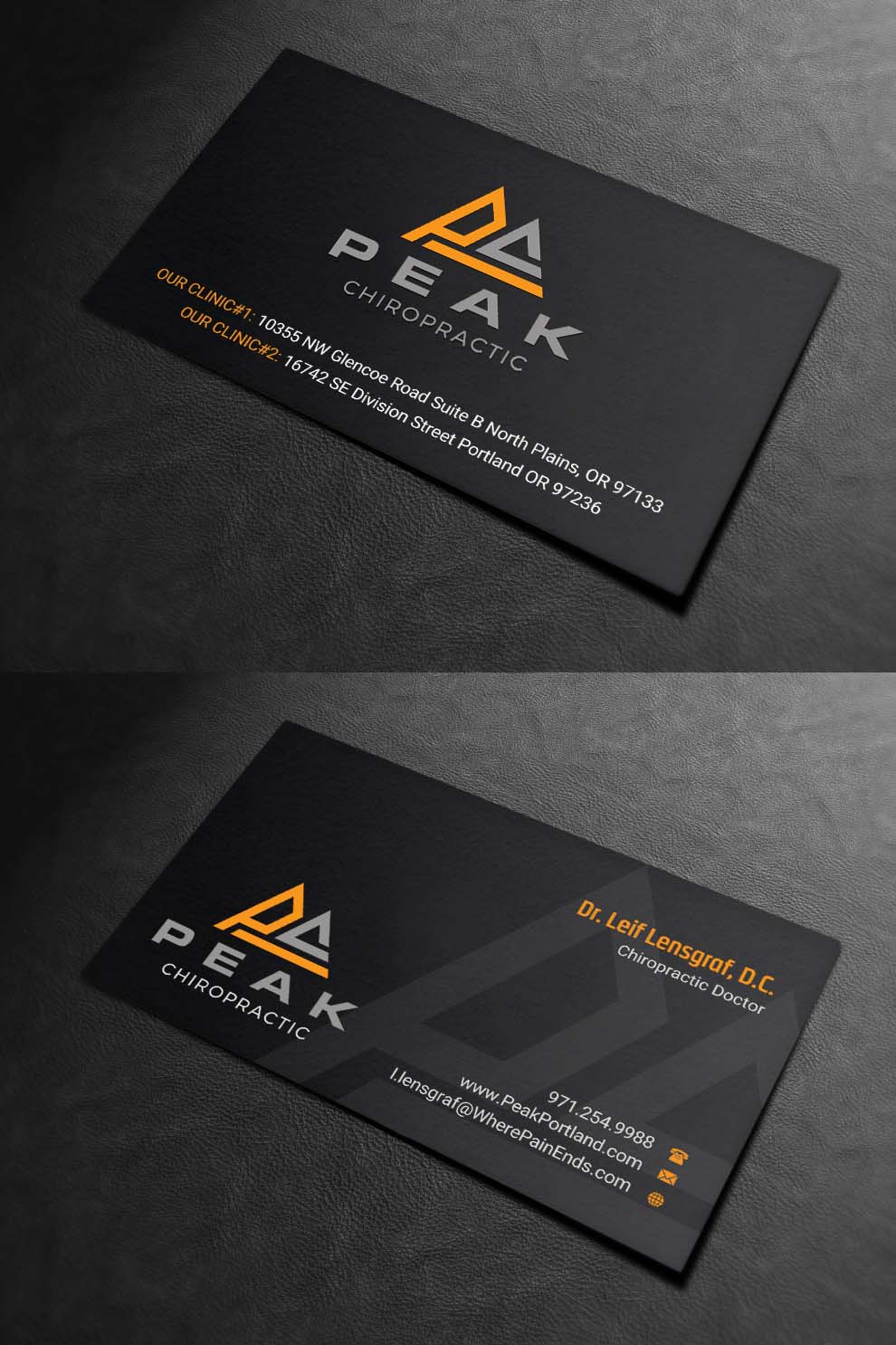 Business Card Design by INDIAN_Ashok for Peak Chiropractic | Design #22395656