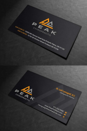 Business Card Design by INDIAN_Ashok for Peak Chiropractic | Design: #22395656