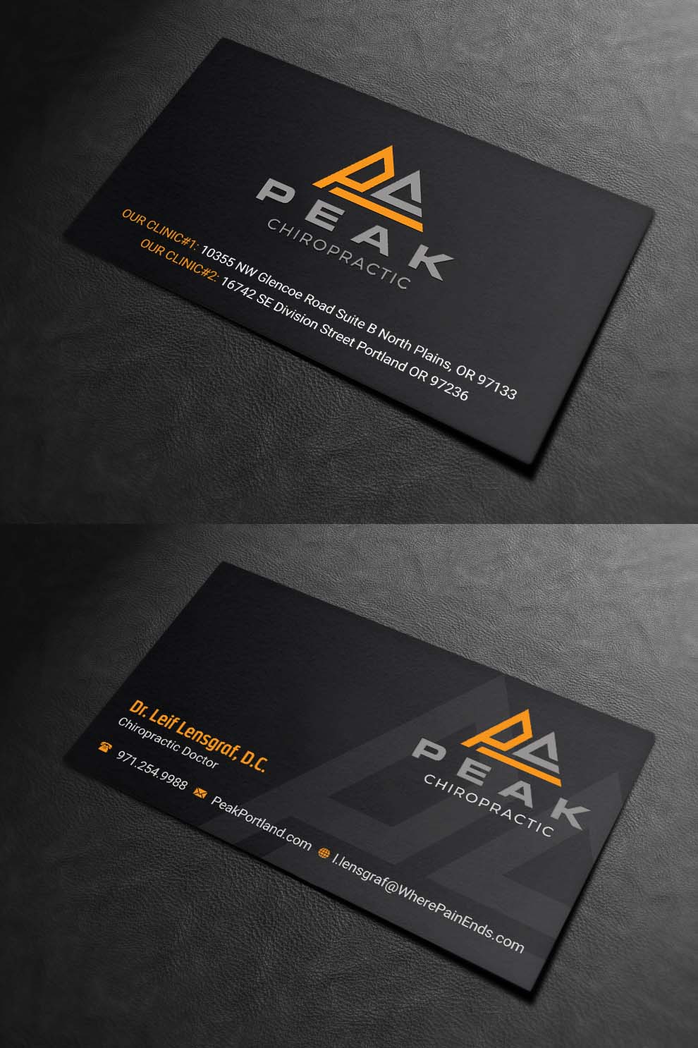 Business Card Design by INDIAN_Ashok for Peak Chiropractic | Design #22395657