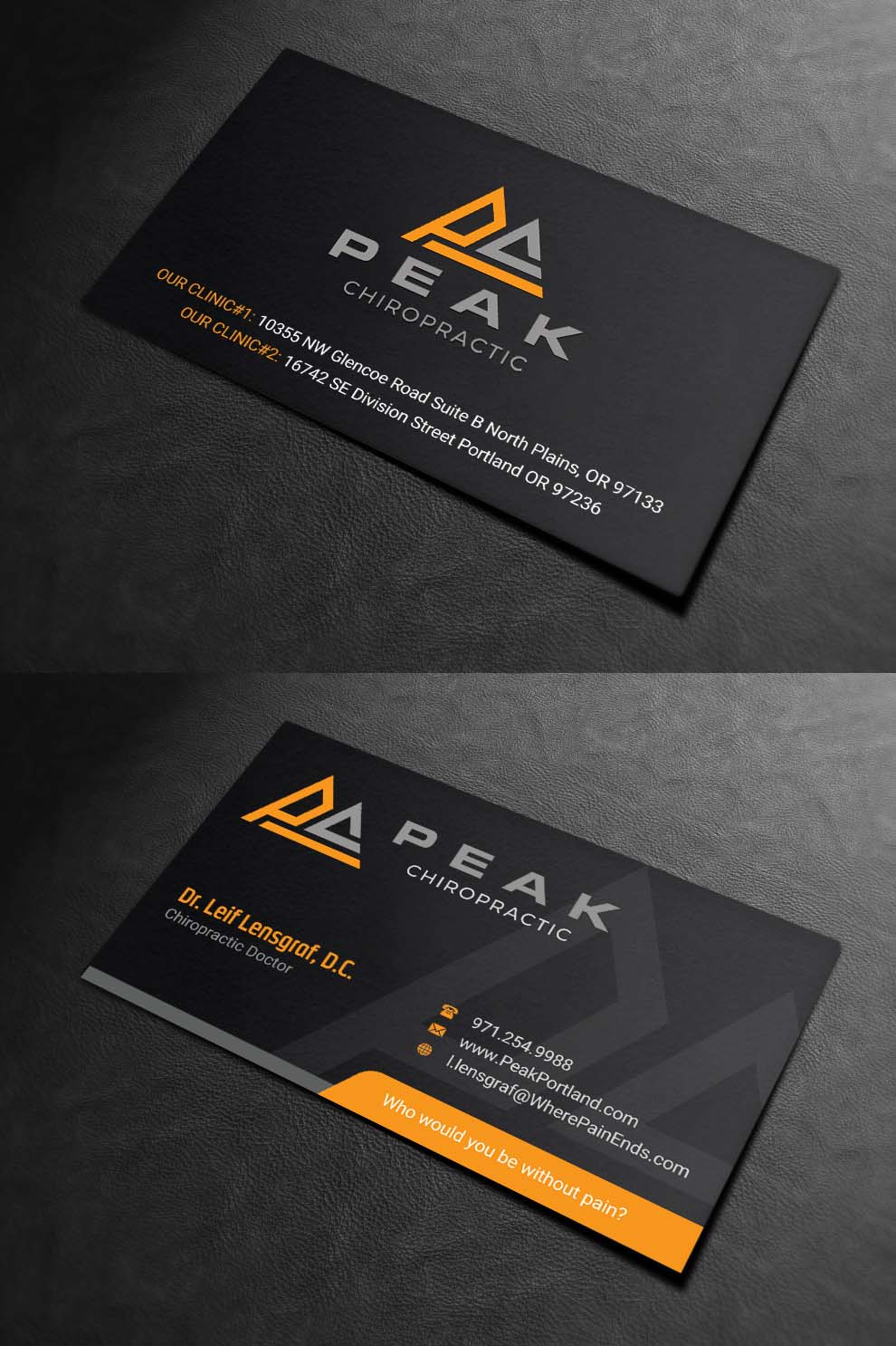 Design de Carte de Visite par INDIAN_Ashok pour Peak Chiropractic | Design #22395661