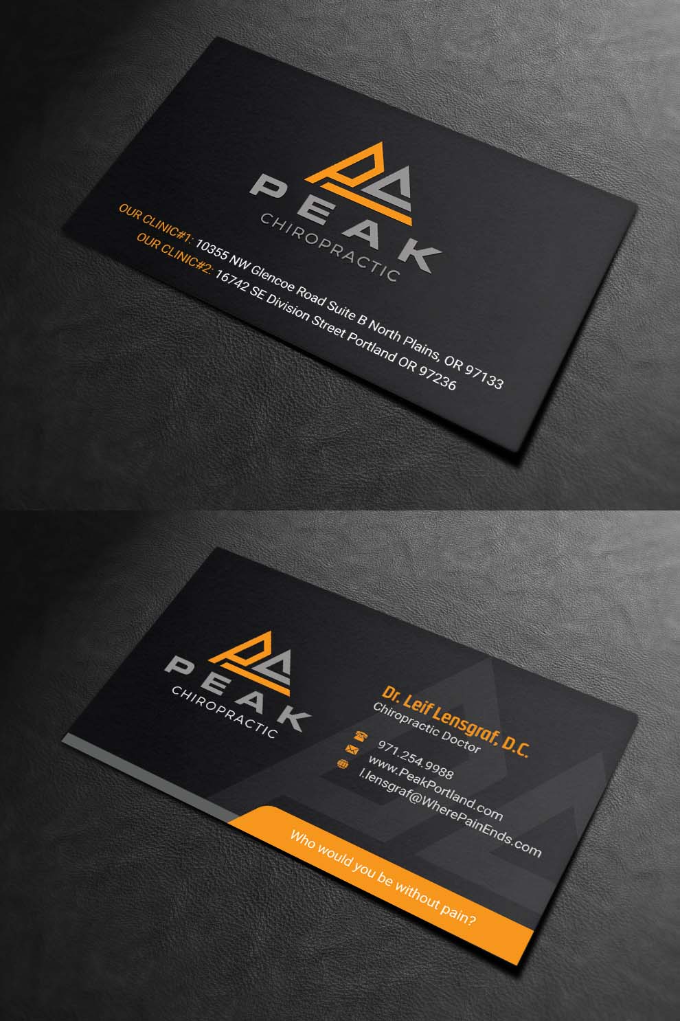 Design de Carte de Visite par INDIAN_Ashok pour Peak Chiropractic | Design #22395662