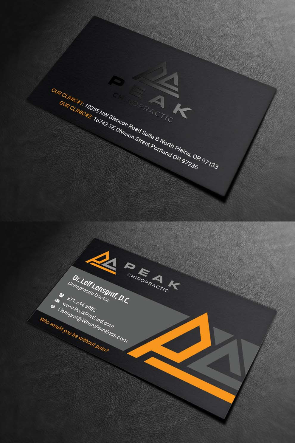 Business Card Design by INDIAN_Ashok for Peak Chiropractic | Design #22395664