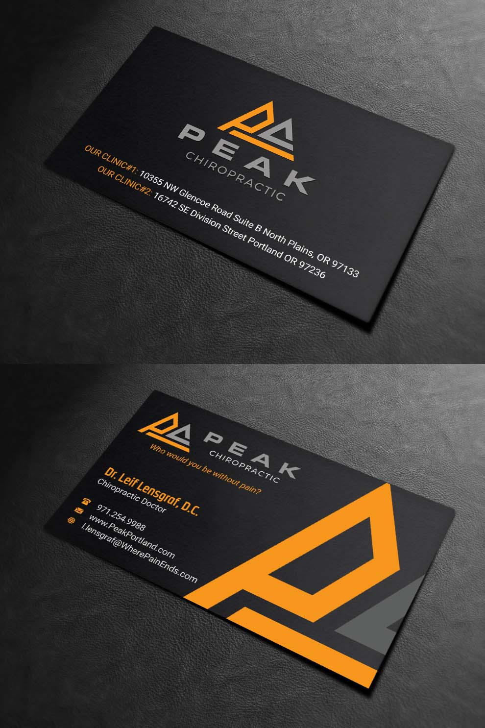 Business Card Design by INDIAN_Ashok for Peak Chiropractic | Design #22395673