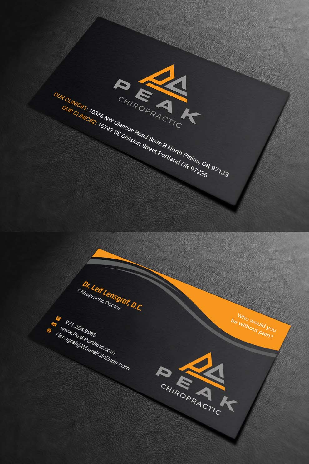 Business Card Design by INDIAN_Ashok for Peak Chiropractic | Design #22395675