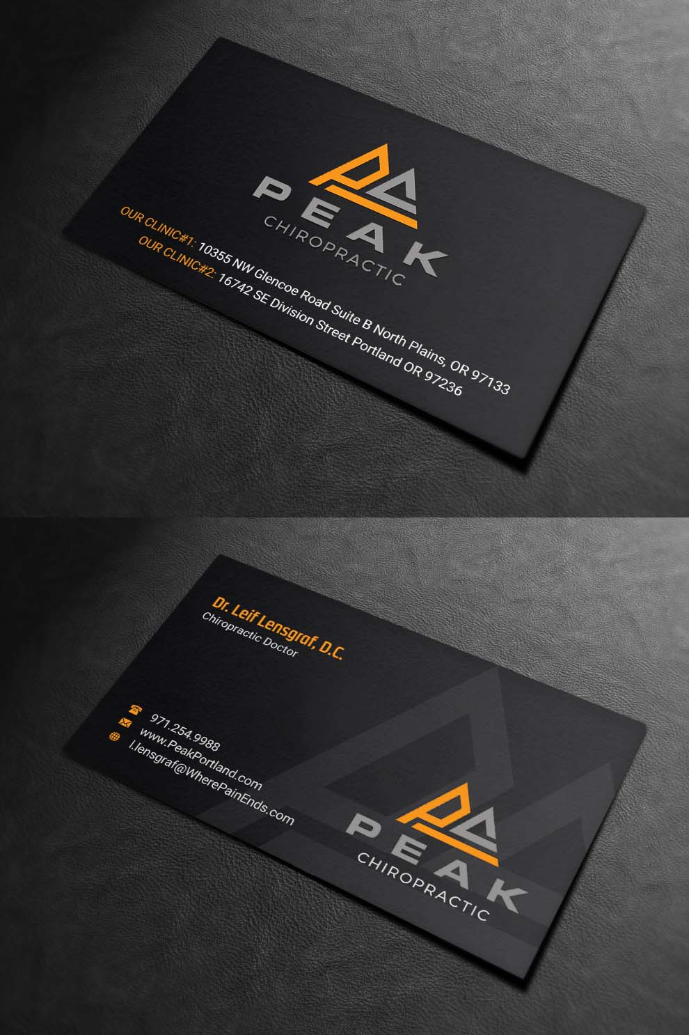 Diseño de Tarjeta de Presentación por INDIAN_Ashok para Peak Chiropractic | Diseño #22395676