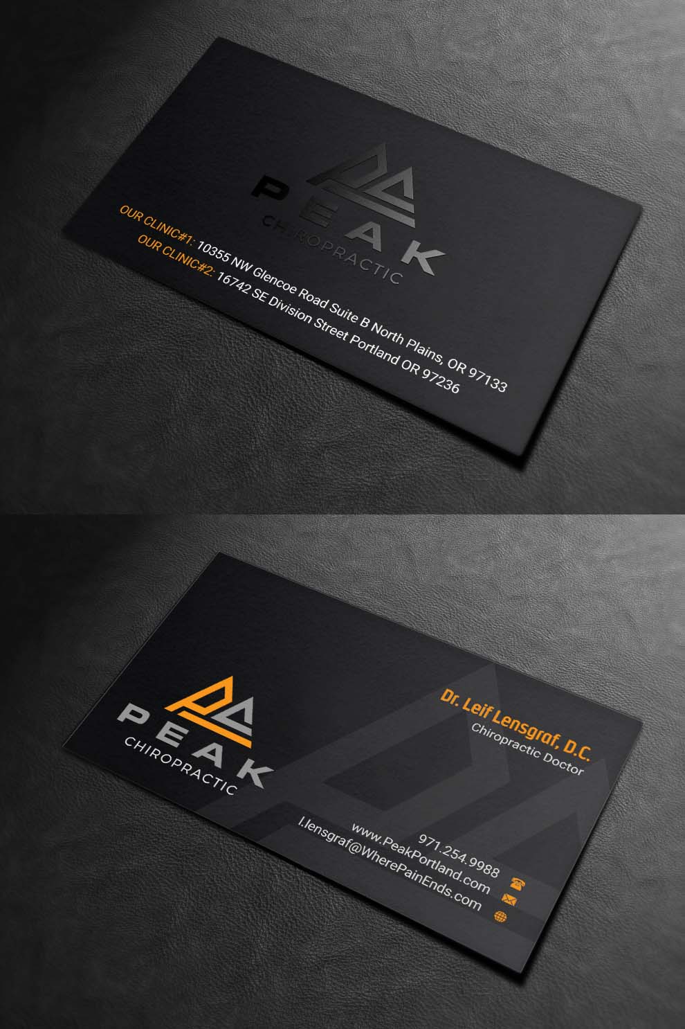 Design de Carte de Visite par INDIAN_Ashok pour Peak Chiropractic | Design #22395679