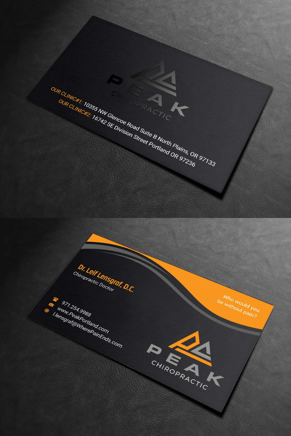 Business Card Design by INDIAN_Ashok for Peak Chiropractic | Design #22395681