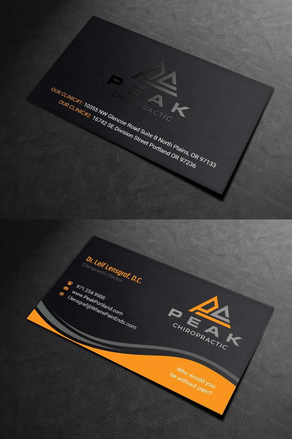 Business Card Design by INDIAN_Ashok for Peak Chiropractic | Design #22395682