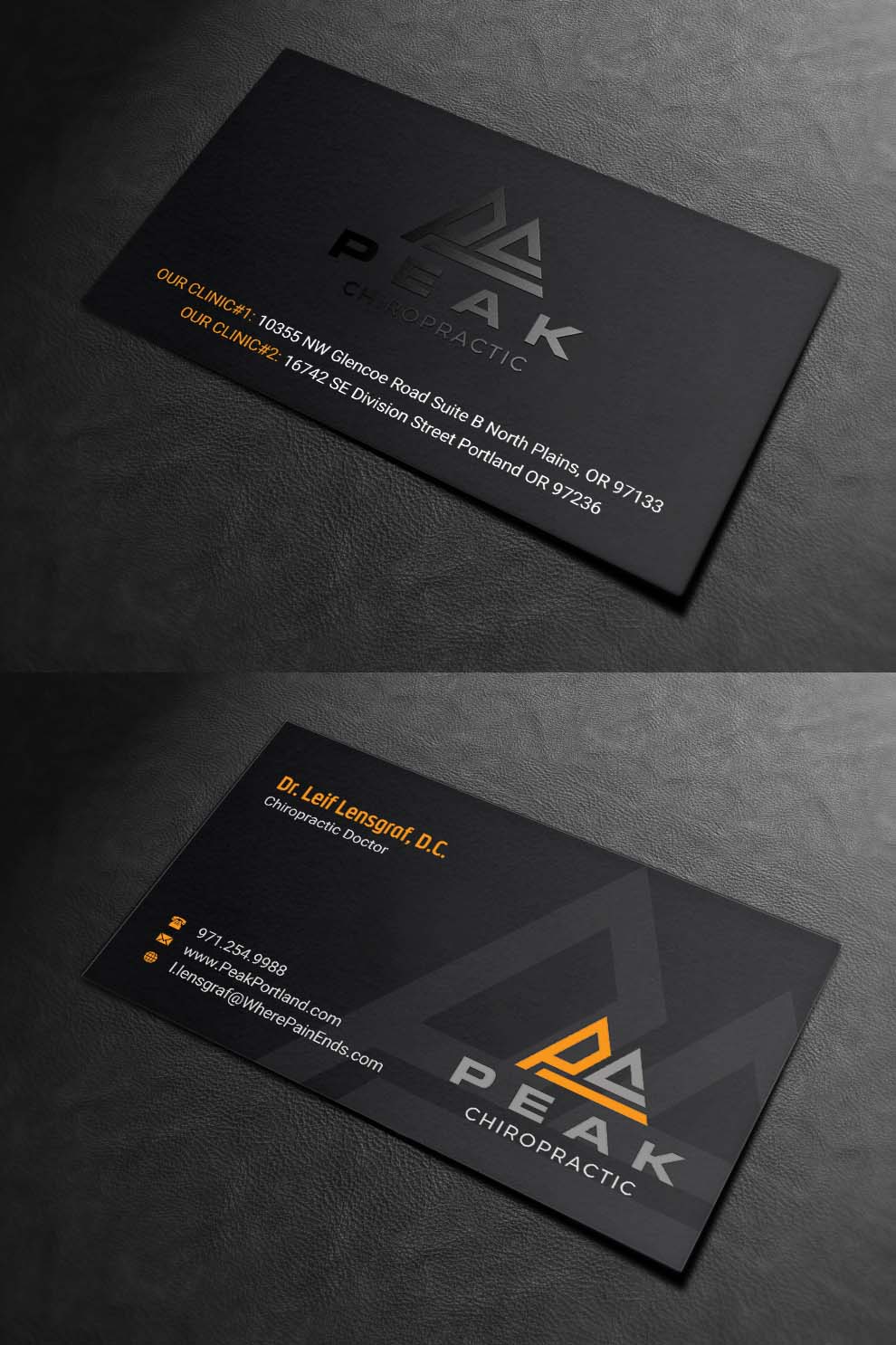 Design de Carte de Visite par INDIAN_Ashok pour Peak Chiropractic | Design #22395684