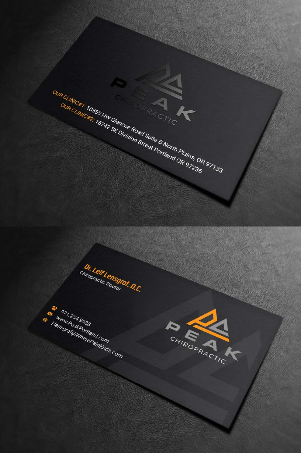 Business Card Design by INDIAN_Ashok for Peak Chiropractic | Design #22395685