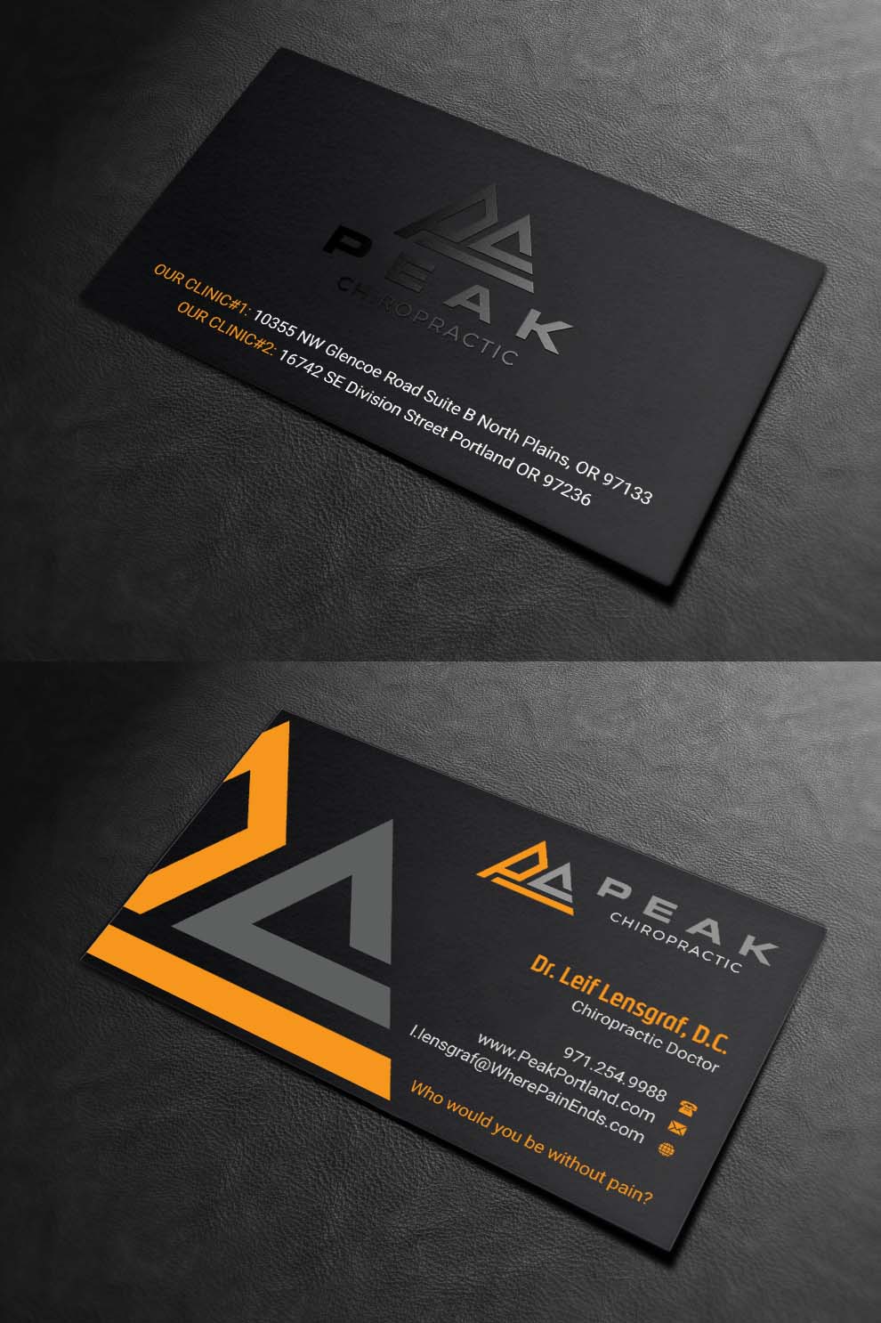 Business Card Design by INDIAN_Ashok for Peak Chiropractic | Design #22395686