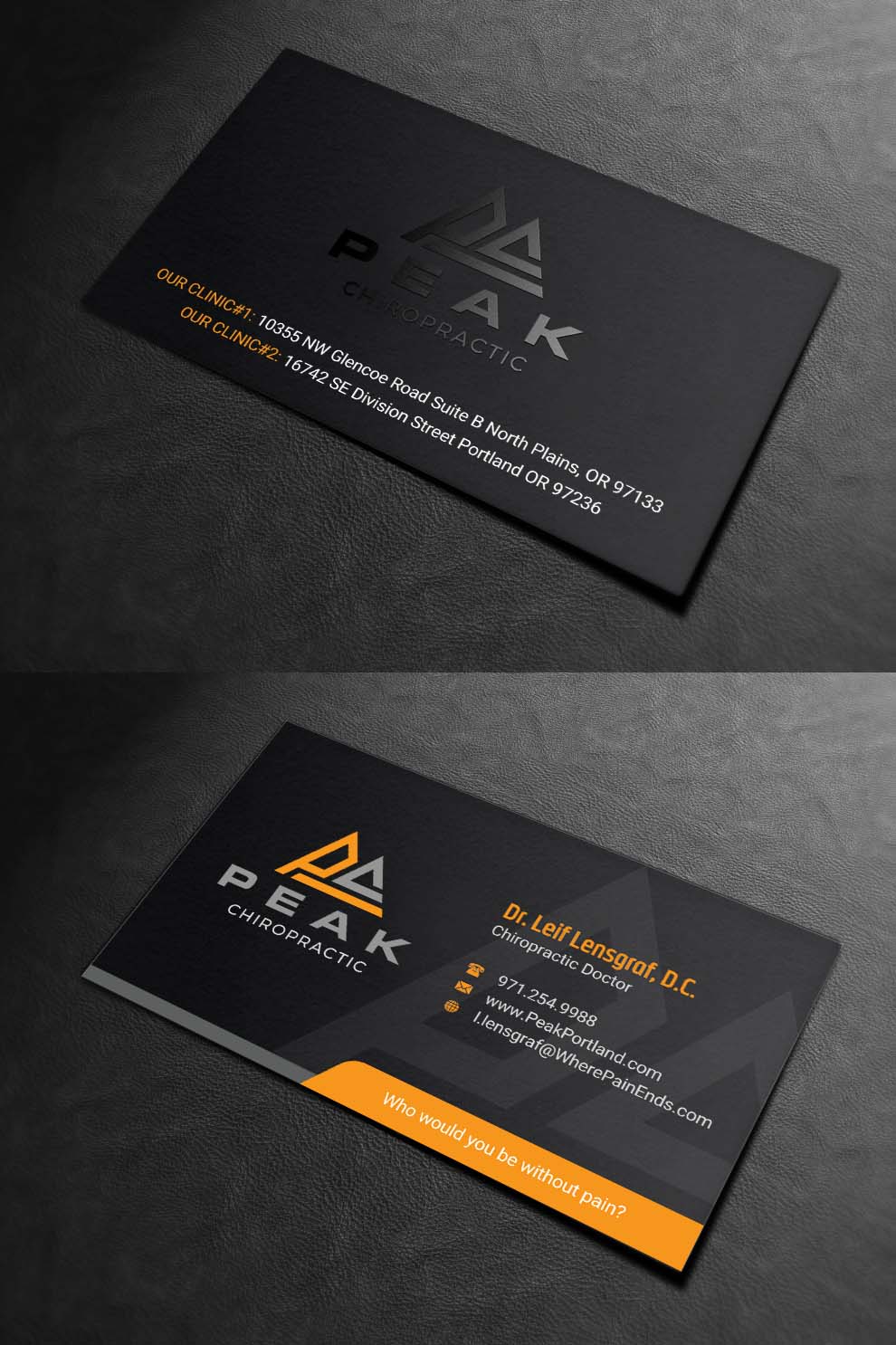Business Card Design by INDIAN_Ashok for Peak Chiropractic | Design #22395689
