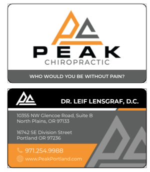 Visitenkarten-Design von HG Design-FL für Peak Chiropractic | Design: #22420697
