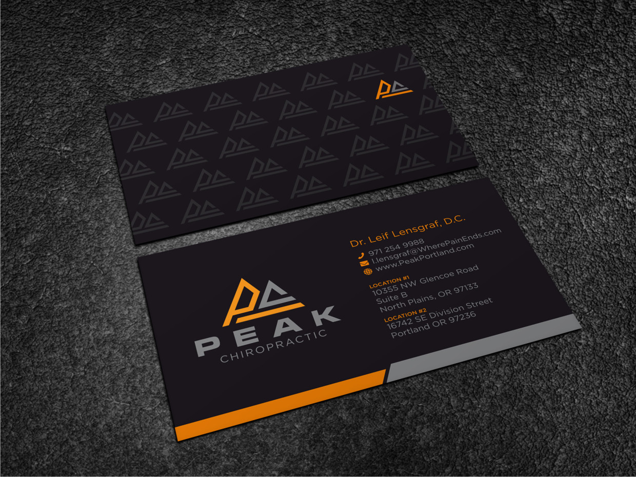 Business Card Design by Atvento Graphics for Peak Chiropractic | Design #22432238